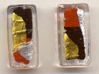 Red, Black, Gold & Silver Foil, Abstract Rectangles